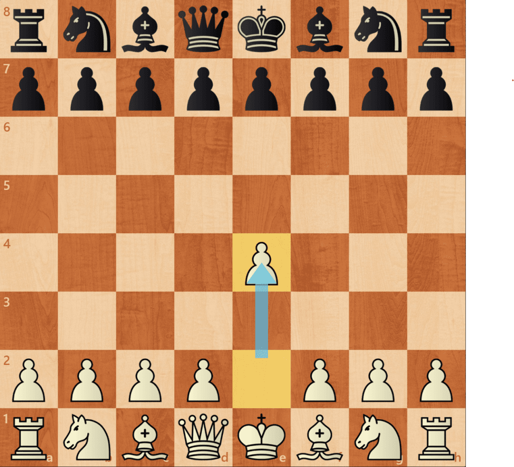 e4: white's first move
